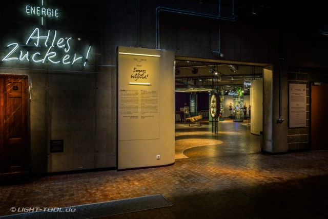 Ausstellungsbeleuchtung Alles Zucker Deutsches Technikmuseum Berlin