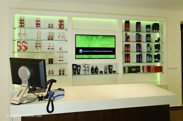 LED RGB Laden Beleuchtung Friseursalon Monique Müller Hennigsdorf Light Tool 02
