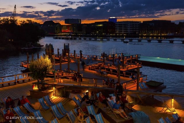Badeschiff, Arena, LED-Lichtinsallation Light Tool, Berlin, Treptow